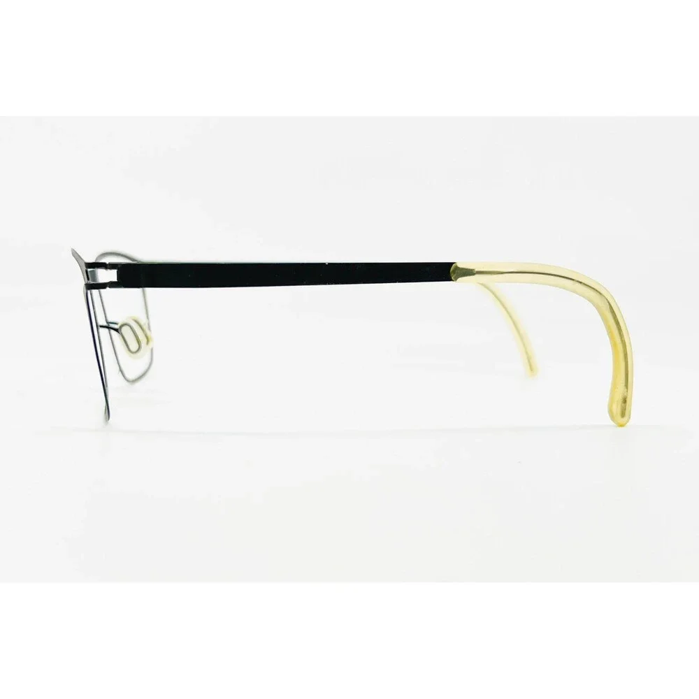 Mykita Eyeglasses Mens Black Gold Square Frame 55-18-140